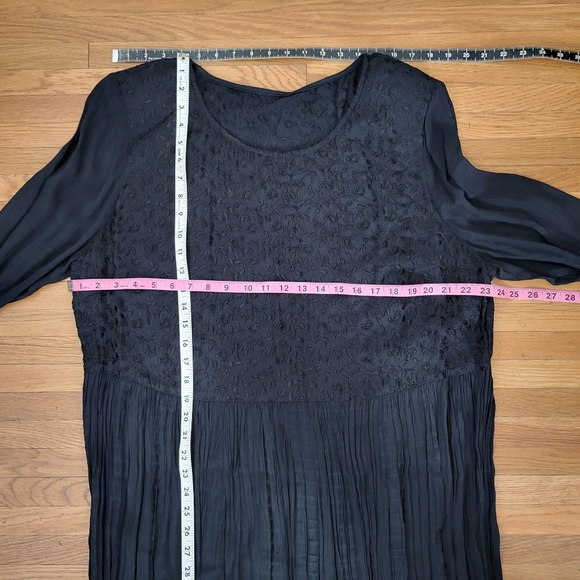 Black Broomstick Pleated Long Sleeve Dress Plus Size 18W - Picture 4 of 5